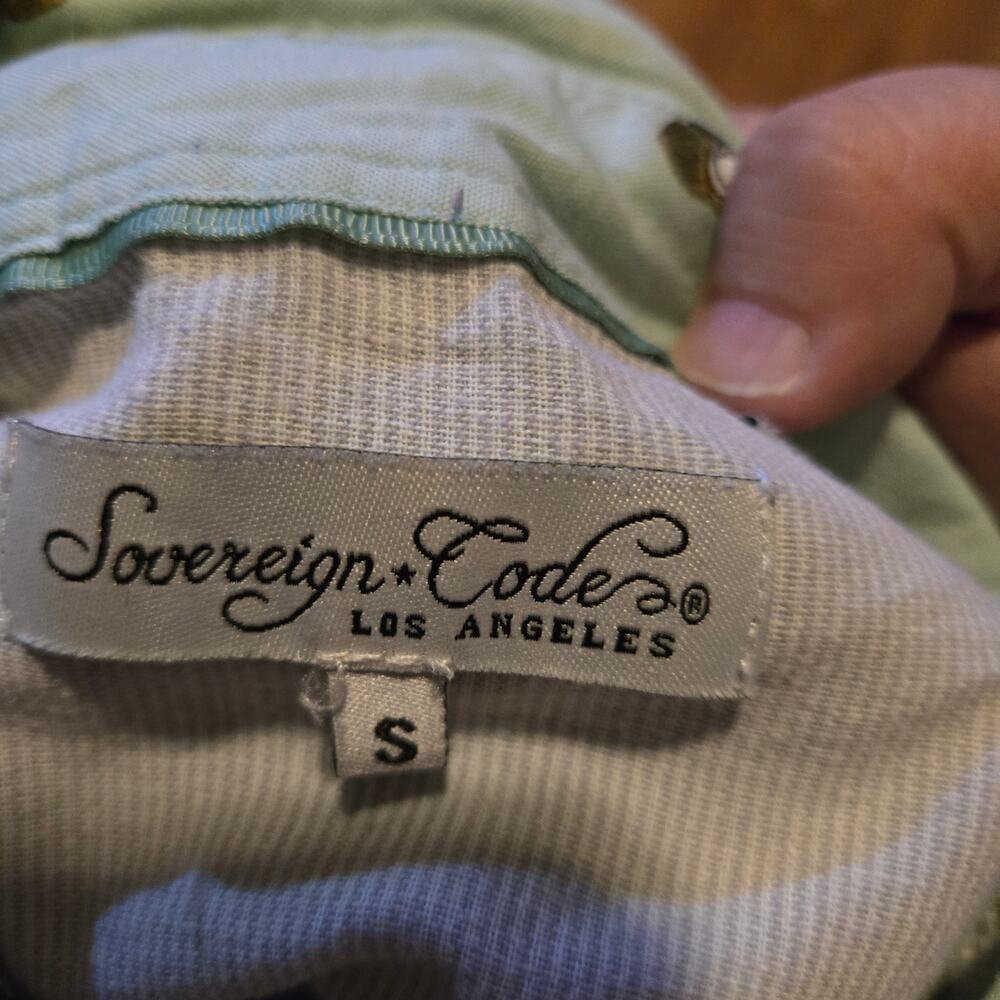 Sovereign Code Mint Green Pineapple Button Up Shi… - image 3